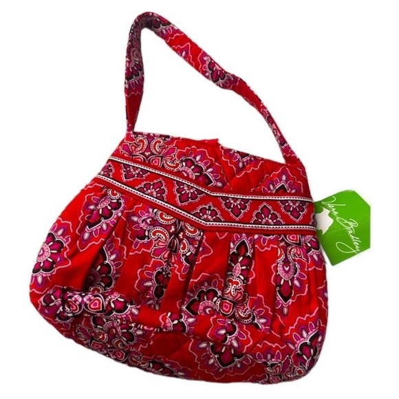 Vera Bradley Handbags - VERA BRADLEY small tote retired red frankly scarlet pattern purse bag NWT